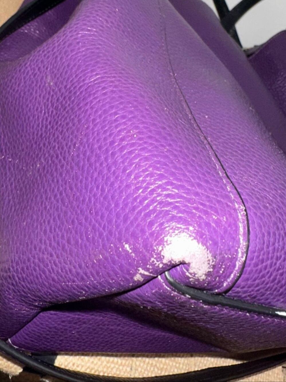 Coach Edie 31 Purple Pebbled Leather Hobo Shoulder Crossbody Bag - Picture 6 of 10
